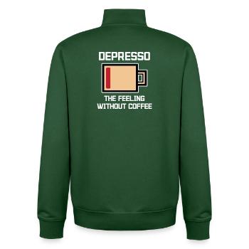 Humorous Coffee Espresso Statement Coffee Drinker - Unisex Organic Zip Sweatshirt by Stanley/Stella - bottle green - Back - AI Model Male 185 dark (185cm)