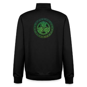 Nœud celtique - Sweat zippé unisexe en coton bio Stanley/Stella - noir - Dos - AI Model Male 185 light (185cm)
