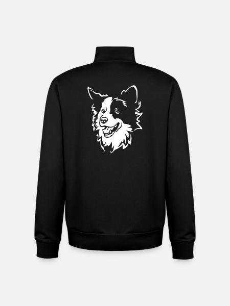 Border Collie Kopf "Black Edition" - Unisex Organic Zip Sweatshirt von Stanley/Stella - Schwarz