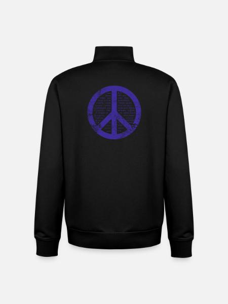 Signe bleu de paix. - Sweat zippé unisexe en coton bio Stanley/Stella - noir