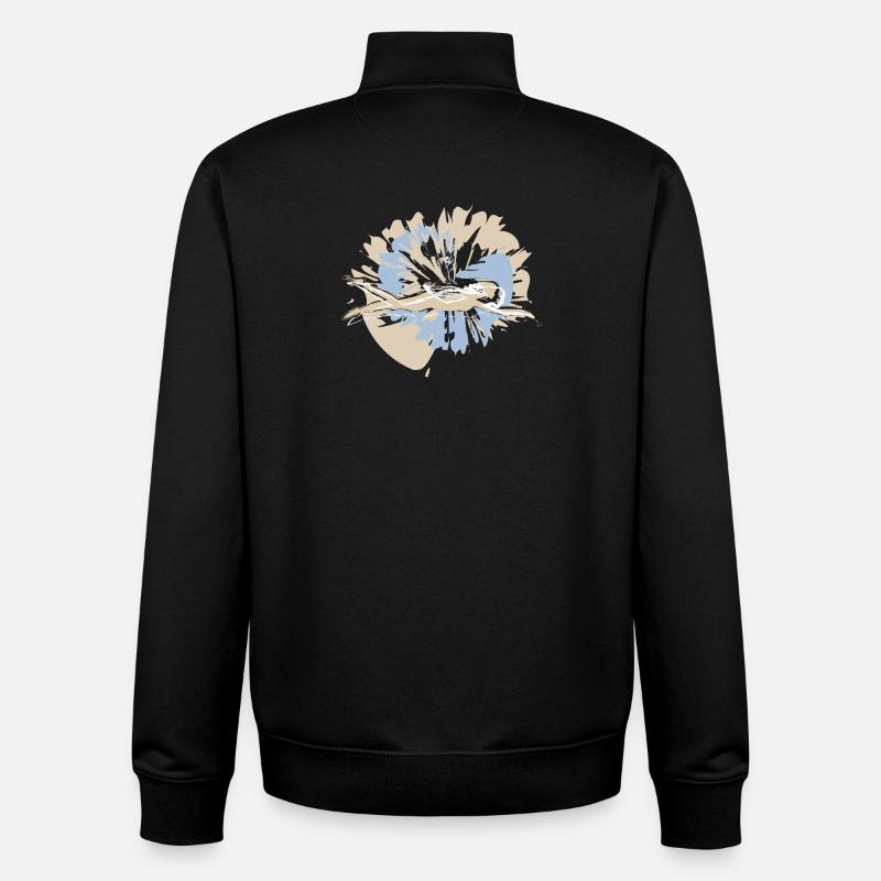 Valentine's Day Swimmer - Unisex Organic Zip Sweatshirt by Stanley/Stella - black
