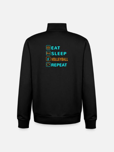 Eat. Sleep. Volleyball. Repeat Design - Unisex Organic Zip Sweatshirt by Stanley/Stella - black