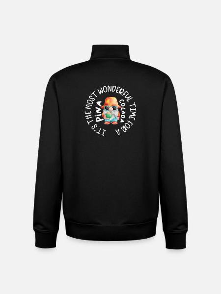 Beach Dwarf Christmas Cocktail Pina - Unisex Organic Zip Sweatshirt by Stanley/Stella - black