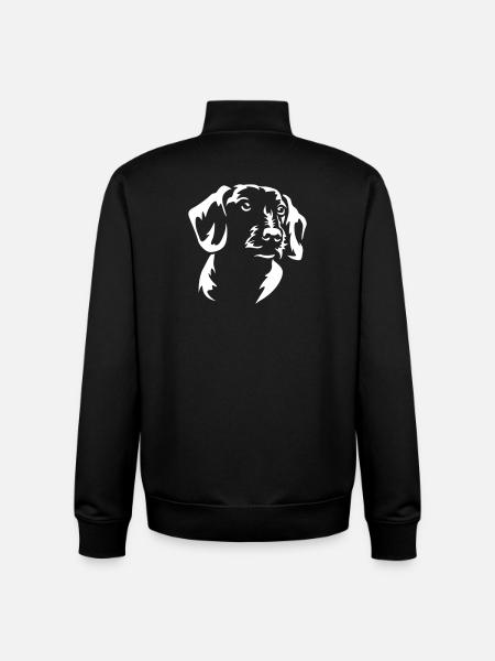 Tête de teckel « Black Edition » - Sweat zippé unisexe en coton bio Stanley/Stella - noir