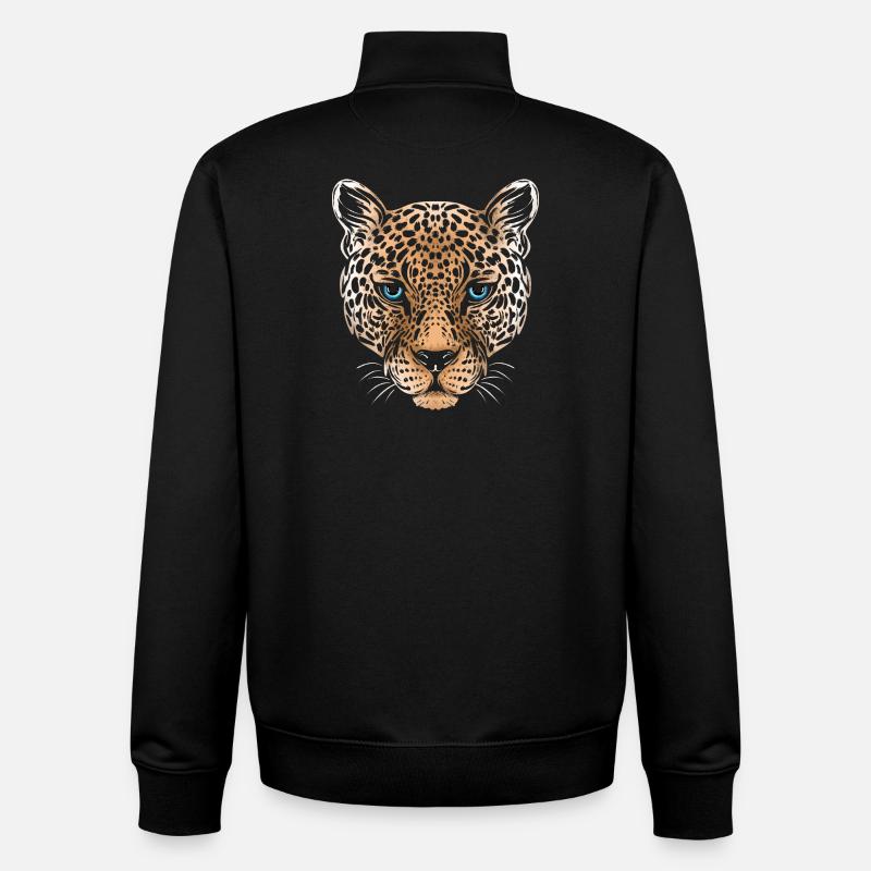 Leopard Cheetah Jaguar - Unisex Organic Zip Sweatshirt by Stanley/Stella - black