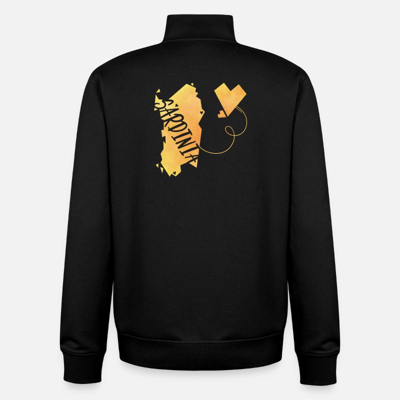 Sardaigne - Sweat zippé unisexe en coton bio Stanley/Stella - noir