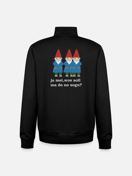 garden gnomes Bavarian - Unisex Organic Zip Sweatshirt by Stanley/Stella - black