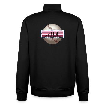EVOLUTION BASEBALL SPORT USA GESCHENK - Unisex Organic Zip Sweatshirt von Stanley/Stella - Schwarz - Hinten - AI Model Male 185 light (185cm)