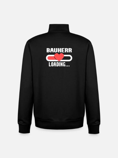 Bauherr loading - Bauherr werden - Unisex Organic Zip Sweatshirt von Stanley/Stella - Schwarz