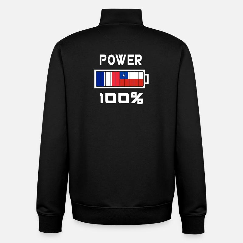 Chile und Frankreich machen 100% - Unisex Organic Zip Sweatshirt von Stanley/Stella - Schwarz