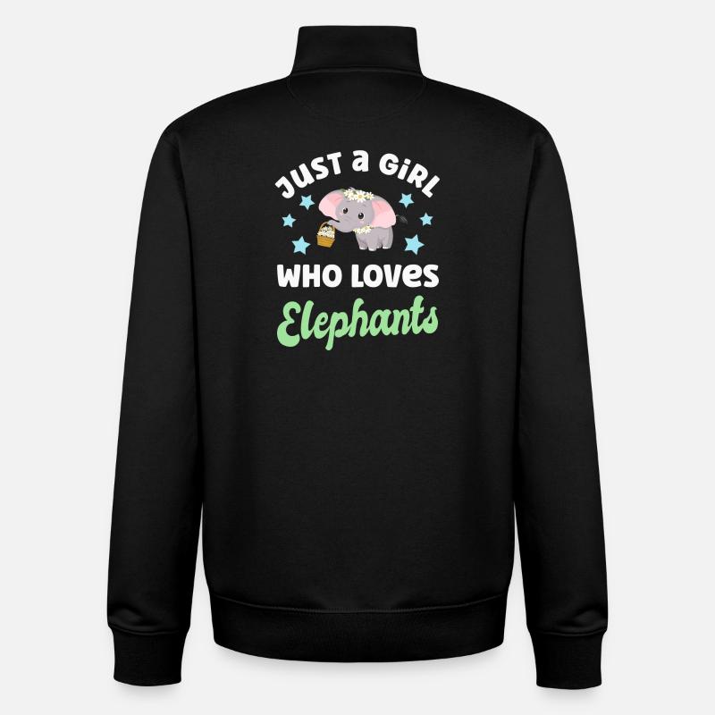 Elephant Elephants - Unisex Organic Zip Sweatshirt by Stanley/Stella - black