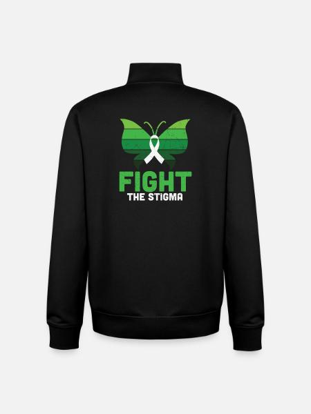 Fight The Stigma Butterfly Mental Health - Unisex Organic Zip Sweatshirt by Stanley/Stella - black