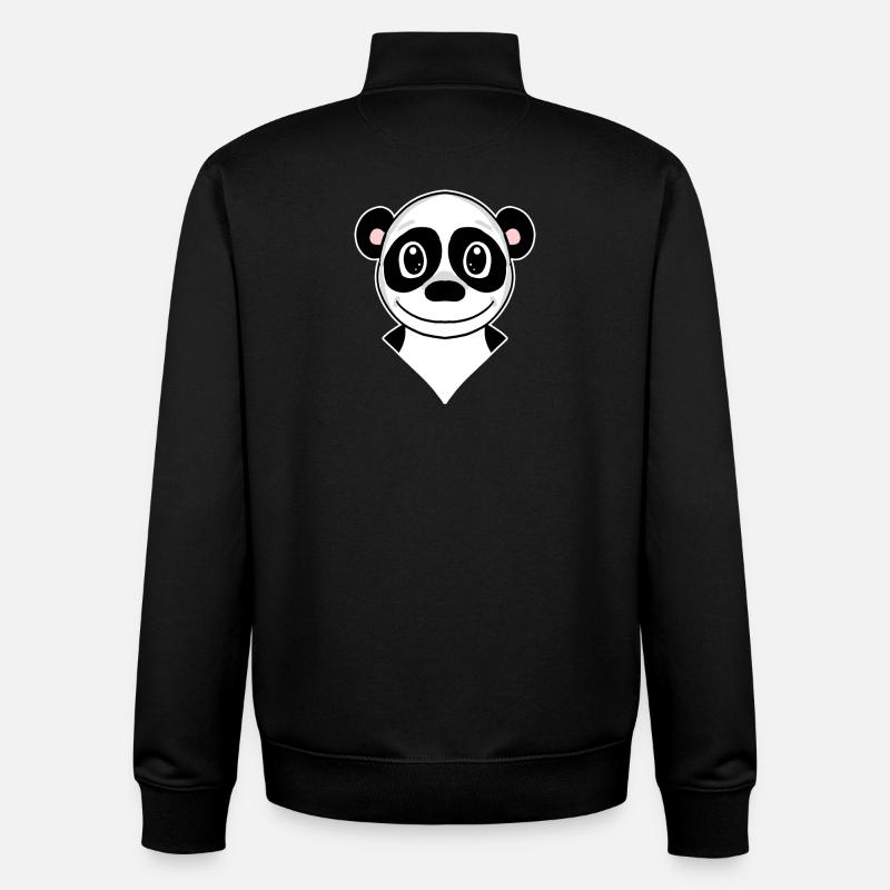 Panda - Sweat zippé unisexe en coton bio Stanley/Stella - noir