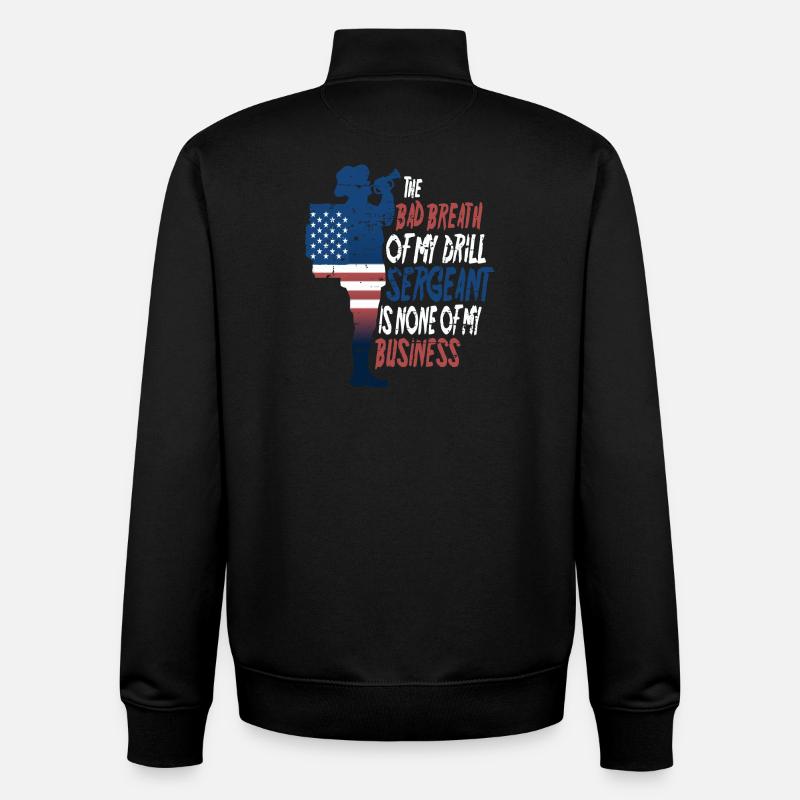 Drill Sergeant - Unisex Organic Zip Sweatshirt by Stanley/Stella - black