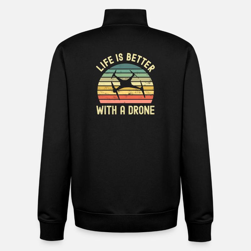 Drone - Unisex Organic Zip Sweatshirt von Stanley/Stella - Schwarz