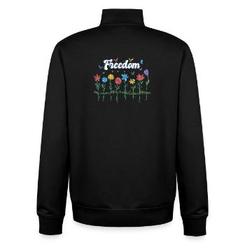 Freedom Blumen Schmetterlinge Freiheitsdesign - Unisex Organic Zip Sweatshirt von Stanley/Stella - Schwarz - Hinten - AI Model Male 185 light (185cm)