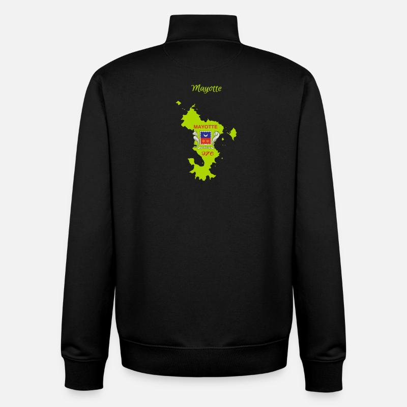 Mayotte - Sweat zippé unisexe en coton bio Stanley/Stella - noir