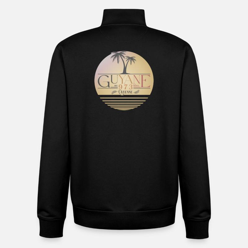 Guyane - Sweat zippé unisexe en coton bio Stanley/Stella - noir