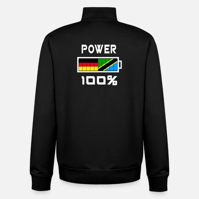 Allemagne et Tanzanie Power 100% - Sweat zippé unisexe en coton bio Stanley/Stella - noir