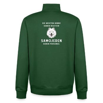 Lustiges Samojede Design - Unisex Organic Zip Sweatshirt von Stanley/Stella - Flaschengrün - Hinten - AI Model Male 185 dark (185cm)