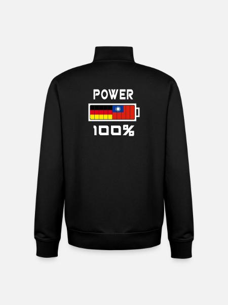 Germany and Taiwan Power 100% - Unisex Organic Zip Sweatshirt by Stanley/Stella - black