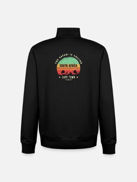 Cape Town South Africa safari design - Unisex Organic Zip Sweatshirt by Stanley/Stella - black
