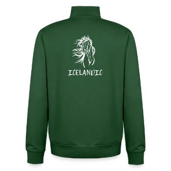 Horses Stallion Icelandic Horses Horse Fool Saying - Unisex Organic Zip Sweatshirt by Stanley/Stella - bottle green - Back - AI Model Male 185 dark (185cm)