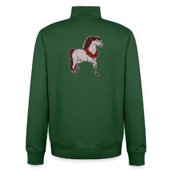 Horse love Horses Icelandic horses Horse fan - Unisex Organic Zip Sweatshirt by Stanley/Stella - bottle green - Back - AI Model Male 185 dark (185cm)