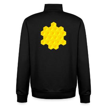Rayon de miel - Sweat zippé unisexe en coton bio Stanley/Stella - noir - Dos - AI Model Male 185 light (185cm)