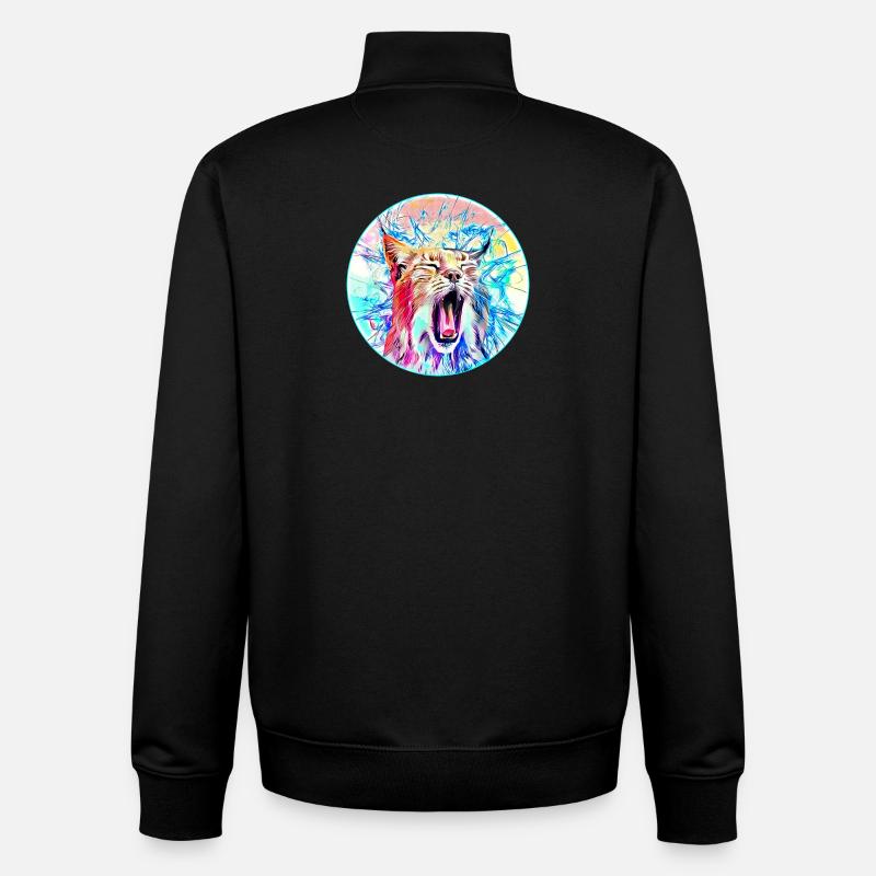 Luchs Katze in Freiheit eine Wild Katze - Unisex Organic Zip Sweatshirt von Stanley/Stella - Schwarz