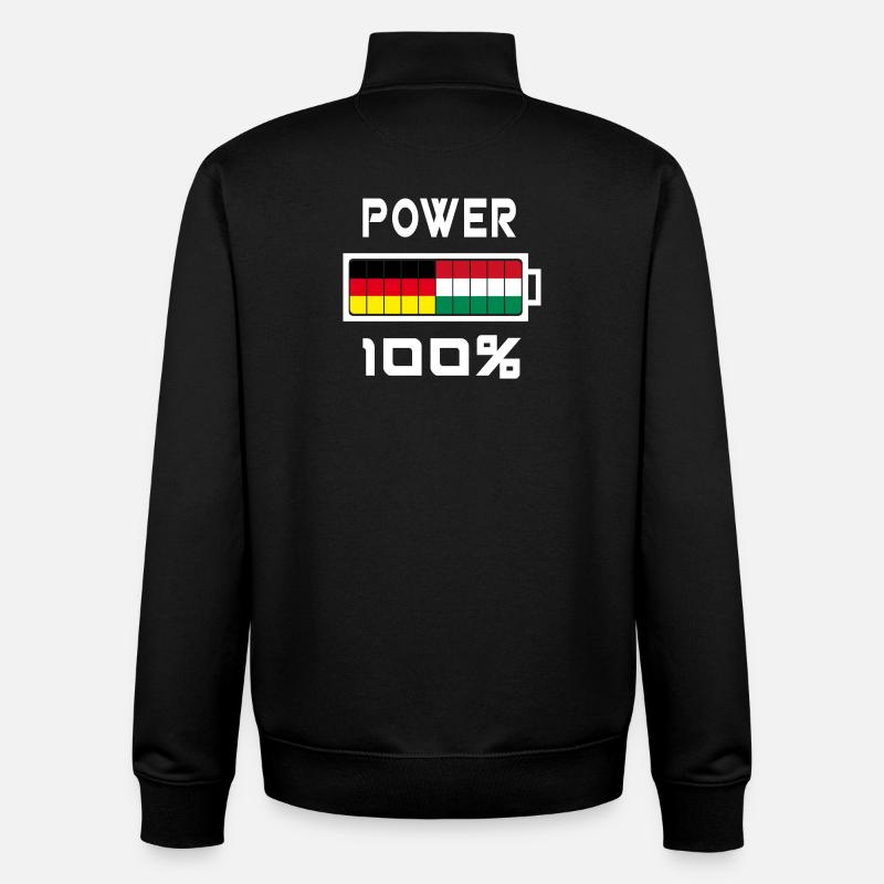 Allemagne et Hongrie Power 100% - Sweat zippé unisexe en coton bio Stanley/Stella - noir