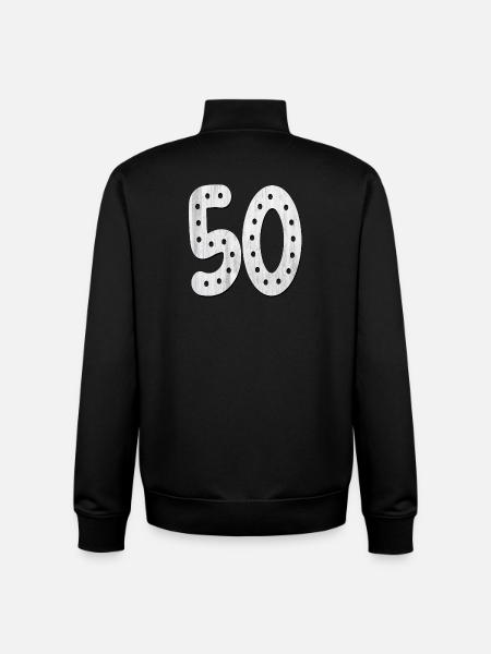 Number 50 - 50th Birthday - Fifty - Unisex Organic Zip Sweatshirt by Stanley/Stella - black