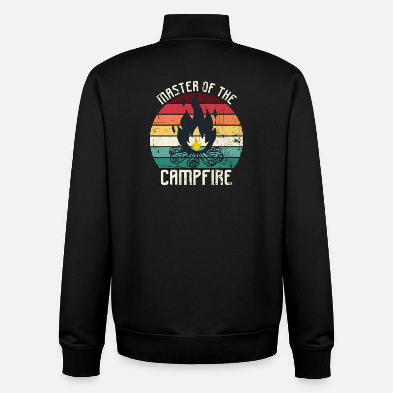 Master of the Campfire - Unisex Organic Zip Sweatshirt by Stanley/Stella - black