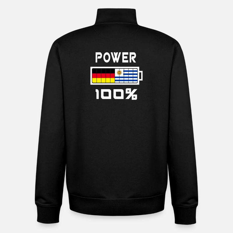 Germany and Uruguay Power 100% - Unisex Organic Zip Sweatshirt by Stanley/Stella - black