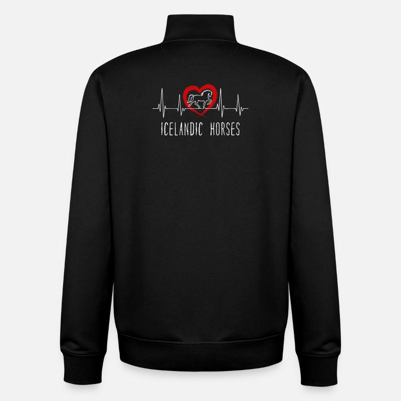 Pferde Herz Statement Islandpferde Pferdeliebe - Unisex Organic Zip Sweatshirt von Stanley/Stella - Schwarz