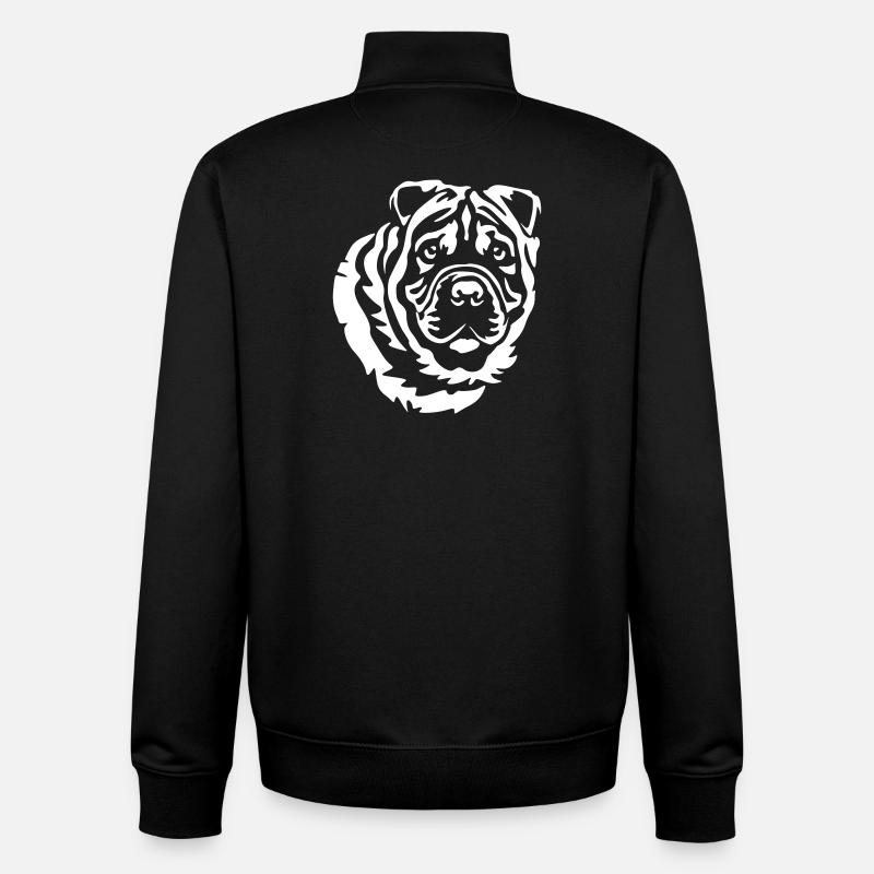 Shar-Pei Kopf "Black Edition" - Unisex Organic Zip Sweatshirt von Stanley/Stella - Schwarz