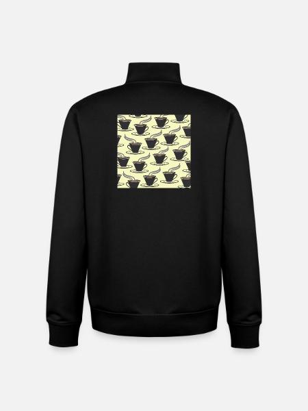 tolle küchenmuster, kaffeetassenmuster - Unisex Organic Zip Sweatshirt von Stanley/Stella - Schwarz