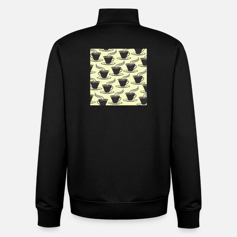 tolle küchenmuster, kaffeetassenmuster - Unisex Organic Zip Sweatshirt von Stanley/Stella - Schwarz