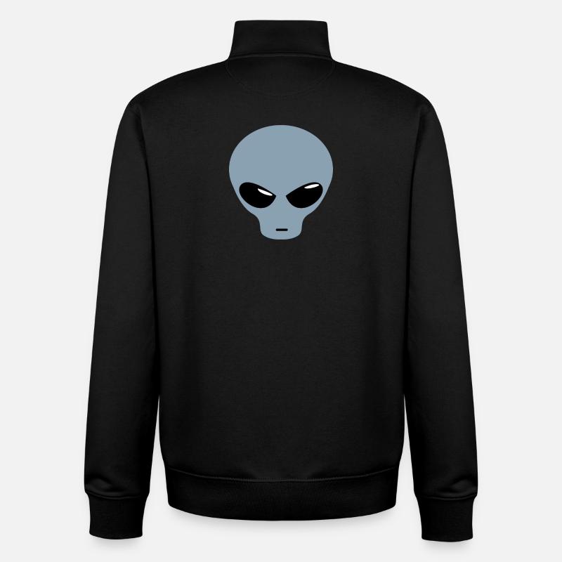 Design extraterrestre - Sweat zippé unisexe en coton bio Stanley/Stella - noir