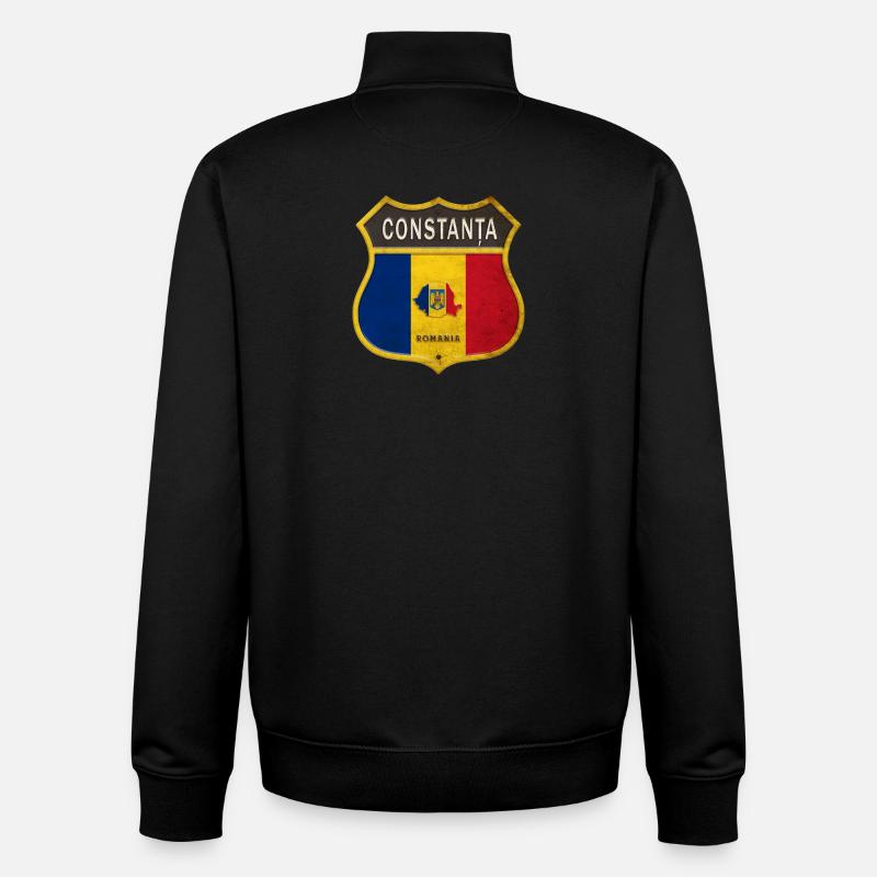 Constanța Rumänien Wappen Design - Unisex Organic Zip Sweatshirt von Stanley/Stella - Schwarz