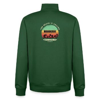 Toamasina Madagaskar Strand Design - Unisex Organic Zip Sweatshirt von Stanley/Stella - Flaschengrün - Hinten - AI Model Male 185 dark (185cm)