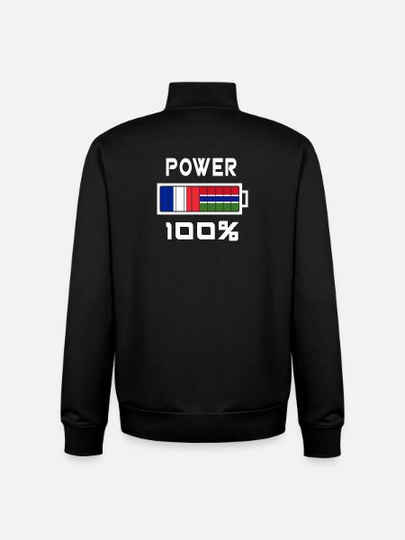 The Gambia and France feed - Unisex Organic Zip Sweatshirt by Stanley/Stella - black