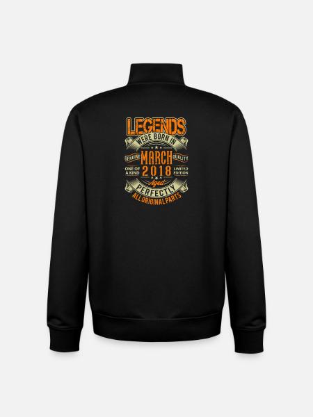 2018 March Birthday Legend - Unisex Organic Zip Sweatshirt by Stanley/Stella - black