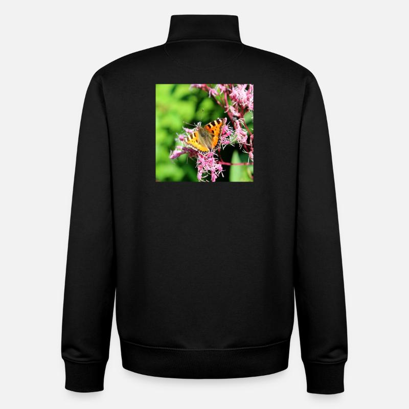 Papillons - Sweat zippé unisexe en coton bio Stanley/Stella - noir