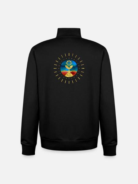 Fleur Soleil Fun - Sweat zippé unisexe en coton bio Stanley/Stella - noir