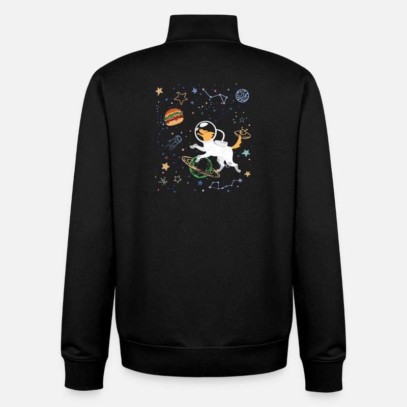 Space Explorer mit Astronaut Fox - Unisex Organic Zip Sweatshirt von Stanley/Stella - Schwarz