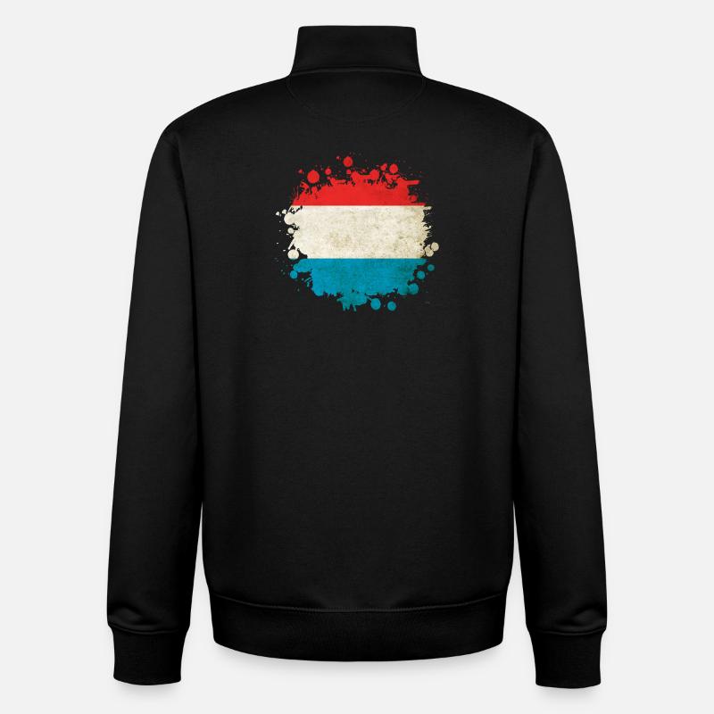 Blob drapeaux Luxembourg - Sweat zippé unisexe en coton bio Stanley/Stella - noir