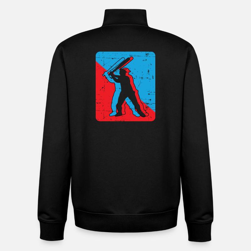 Base-ball - Sweat zippé unisexe en coton bio Stanley/Stella - noir