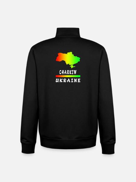Kharkiv Ukraine rainbow design - Unisex Organic Zip Sweatshirt by Stanley/Stella - black