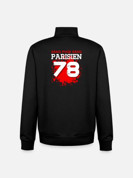 Sang Pour Sang Parisien - 78 - Sweat zippé unisexe en coton bio Stanley/Stella - noir